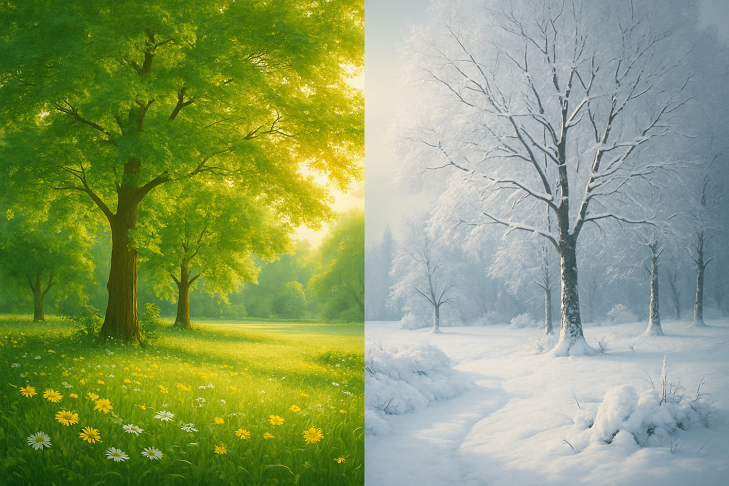 La nature en été et en hiver